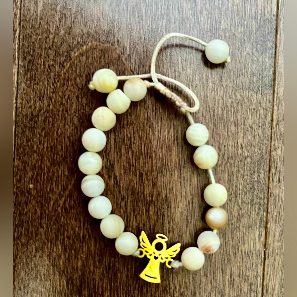 18 carat white stone Angel bracelet